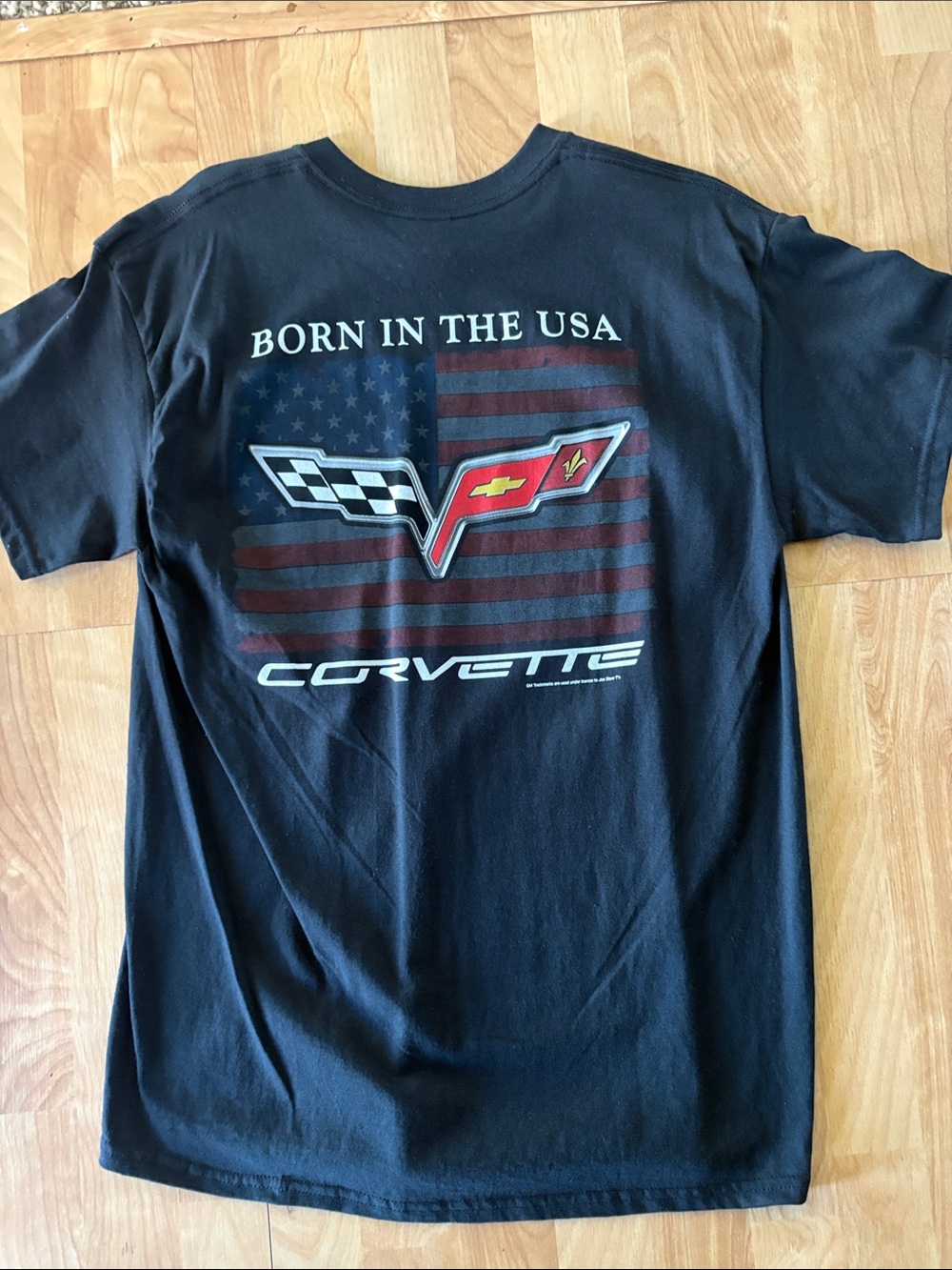 Gildan Black 'Born in the USA' Corvette Graphic Tee